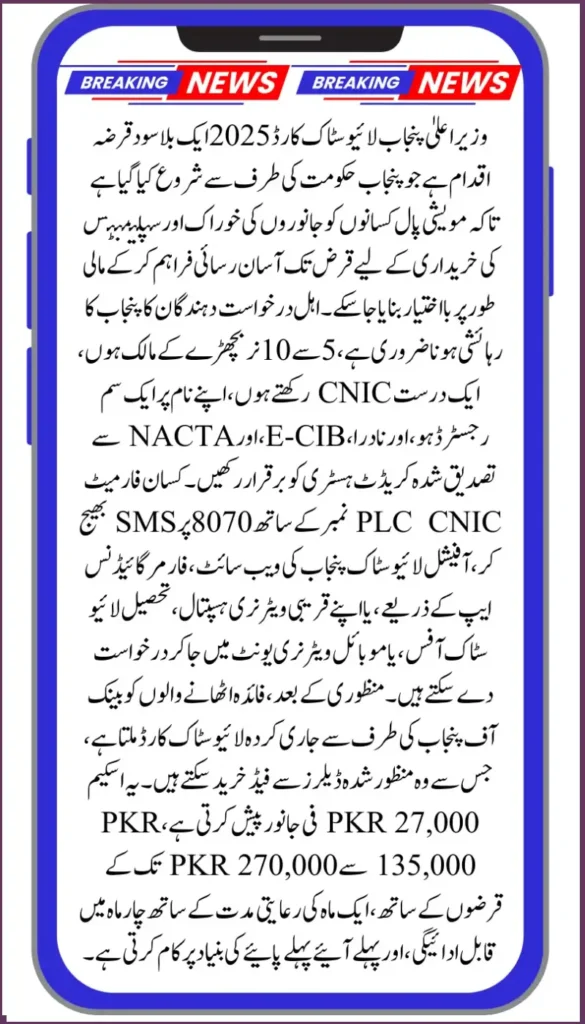 CM Punjab Livestock Card 2025 Eligibility, Application Process & Benefits