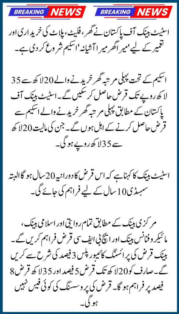 Mera Ghar Mera Ashiana Housing Finance 2025 – 20-Year Low-Interest Loan for Families