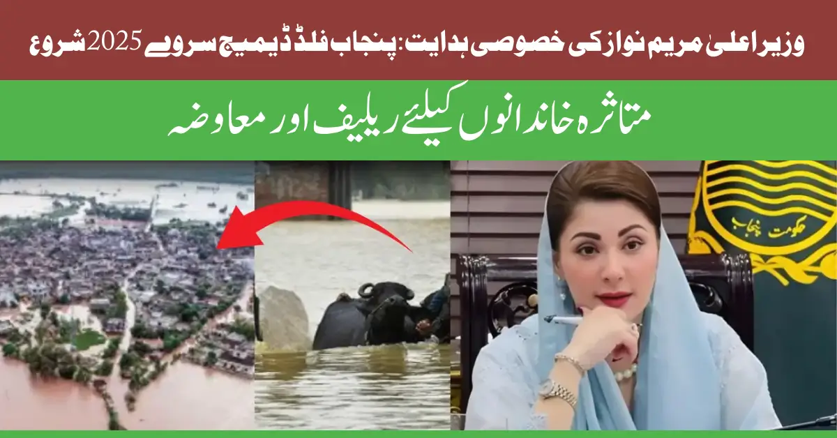 Punjab Flood Damage Survey 2025 CM Maryam Nawaz Launches Relief Effort for Affected Areas